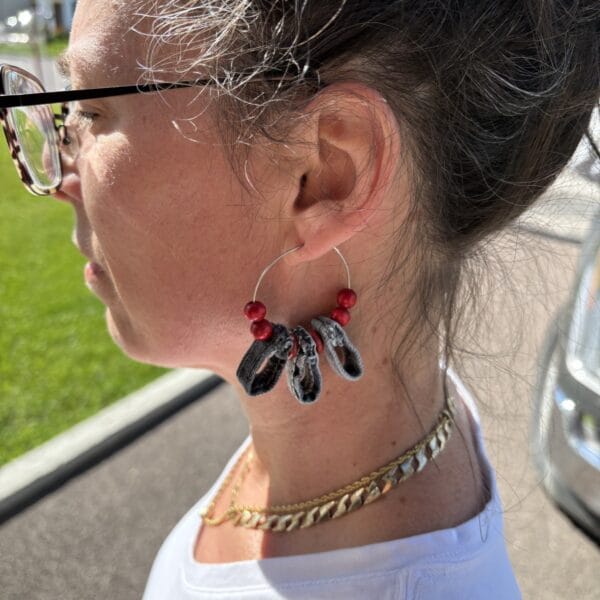 Boucles d'oreilles anneaux en jeans