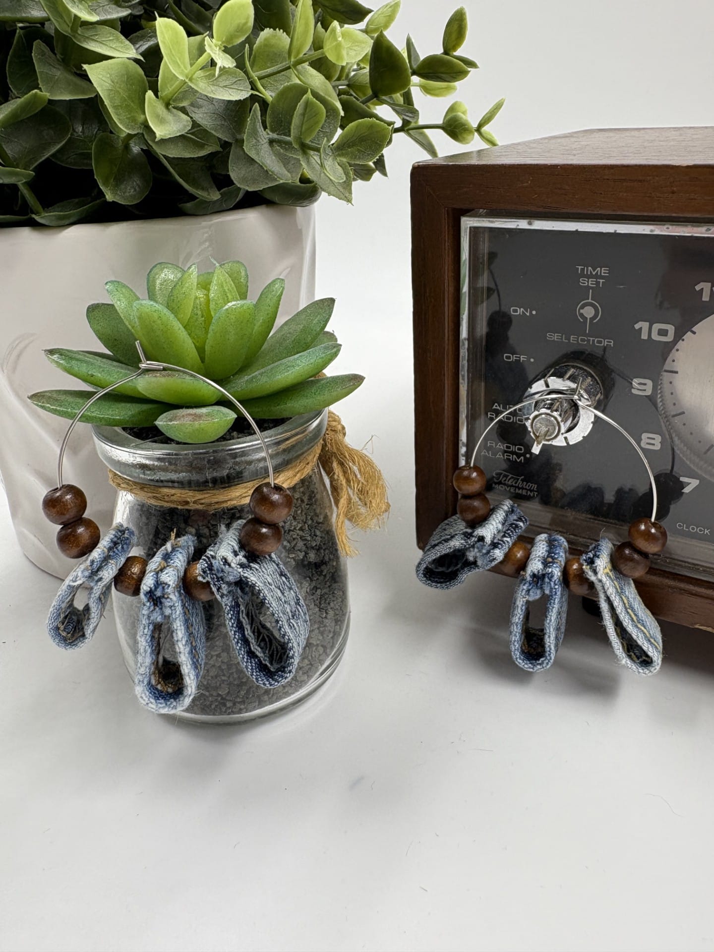 Boucles d'oreilles anneaux en jeans – Image 6