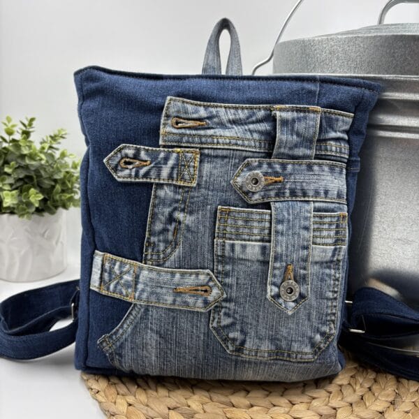 Sac à dos deux tons en denim