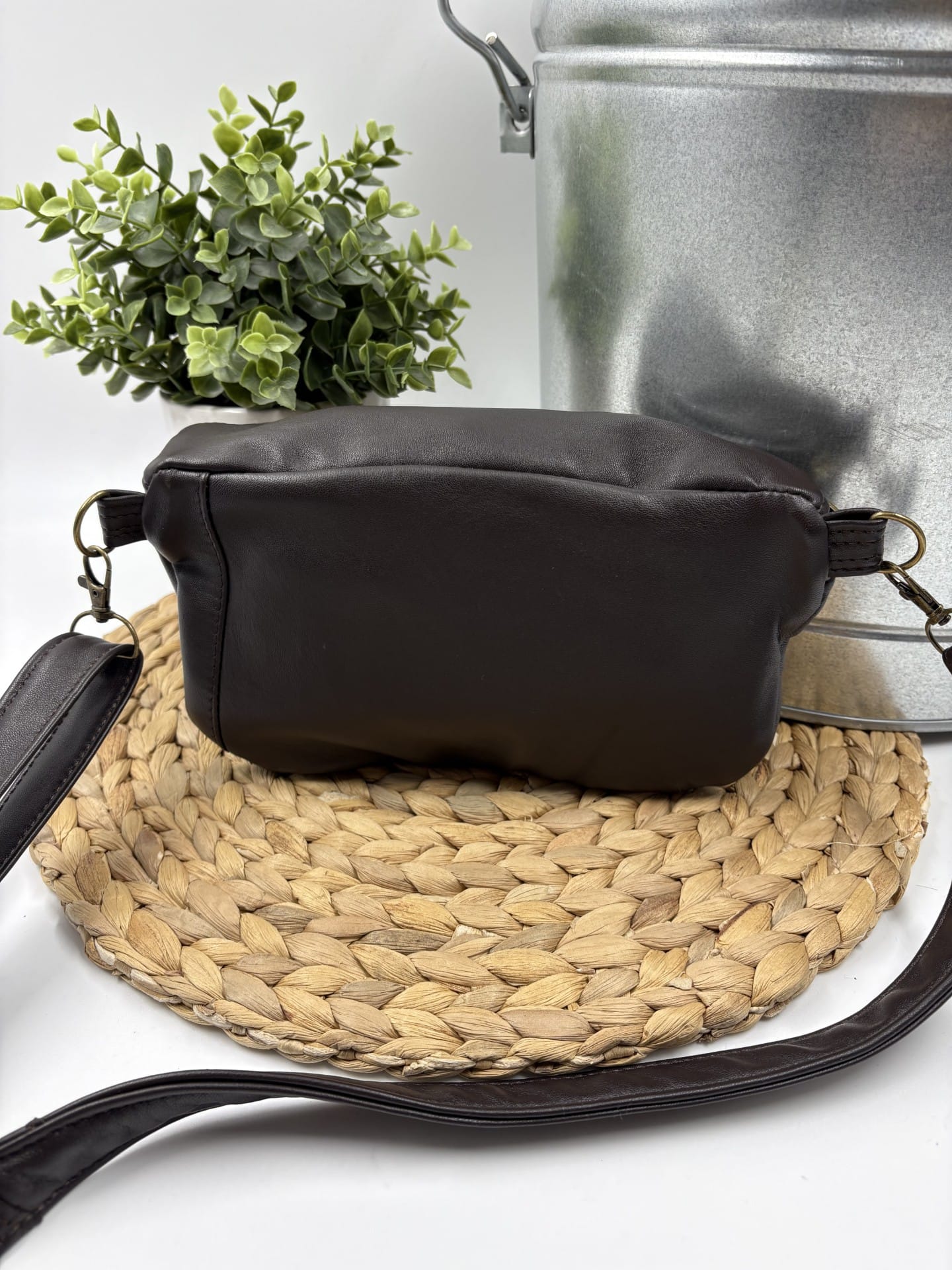 Sac banane de cuir brun chocolat – Image 2