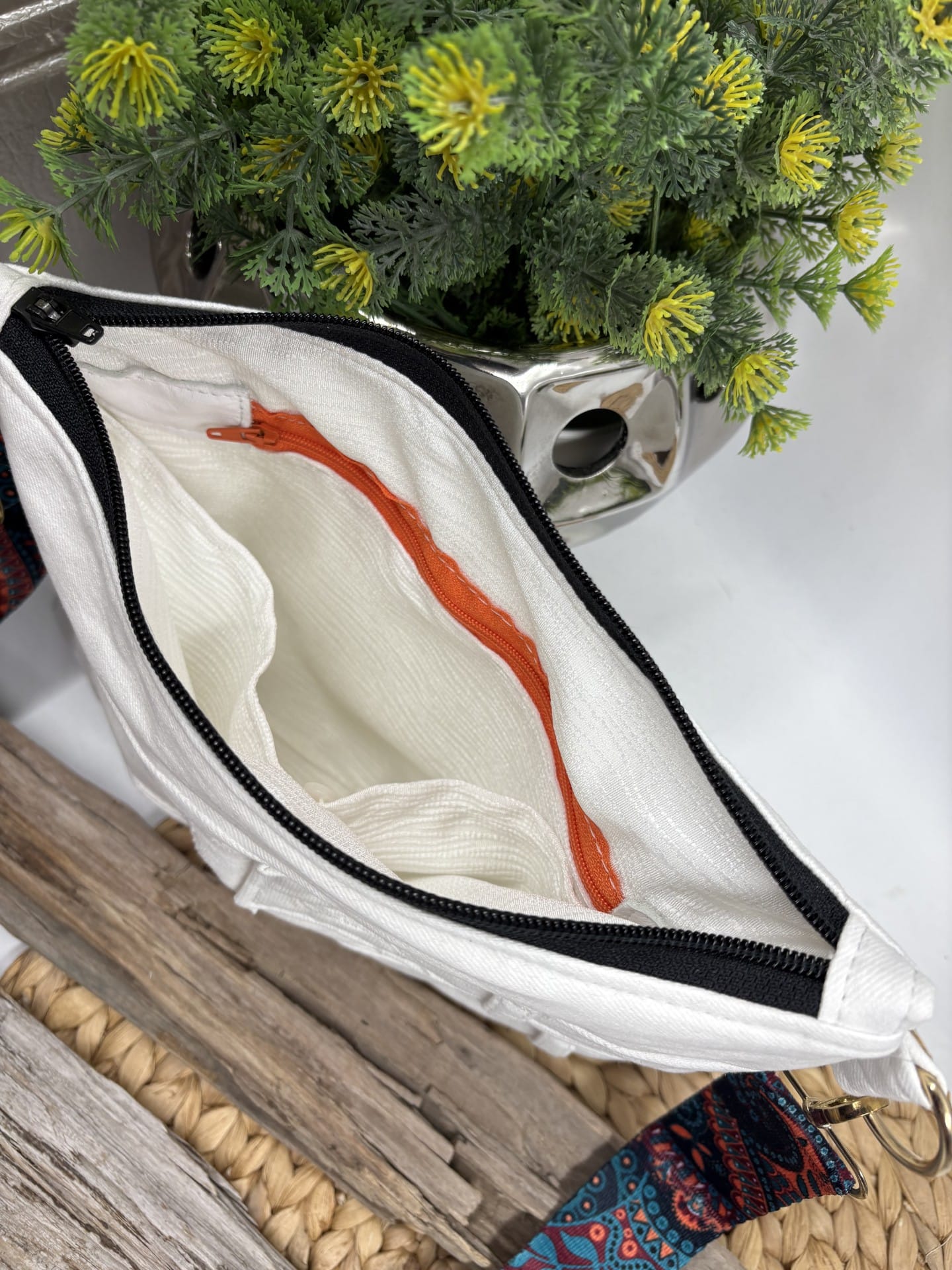 Sac à bandoulière en jeans blanc – Image 3
